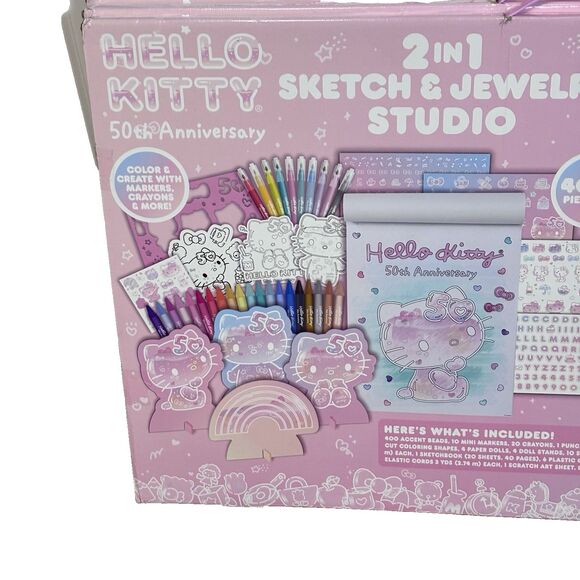 Hello Kitty 50th Anniversary 2 In 1 Sketch & Jewelry Studio NWT - Picture 9 of 16